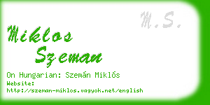 miklos szeman business card