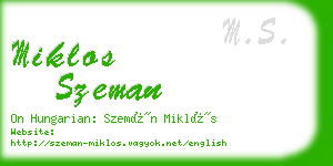 miklos szeman business card